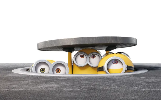 Minions animated movie characters seek adventure on the street 2K wallpaper
