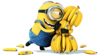 Film Minion - Stuart dengan pisang 2K wallpaper