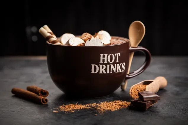 Minuman panas yang sempurna - Cokelat panas dengan Marshmallow unduhan