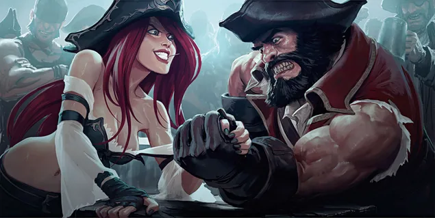 Miss fortune och gp armbrytning - leage of legends 2K bakgrund
