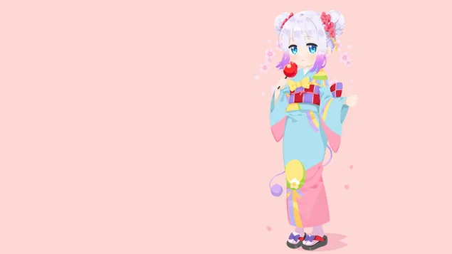 Miss Kobayashis Drachenmädchen - Kanna Kamui (Vektor) 4K Hintergrundbild