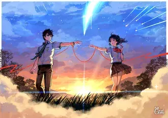 descarcare mitsuha miyamizu si taki tachibana, apus de soare