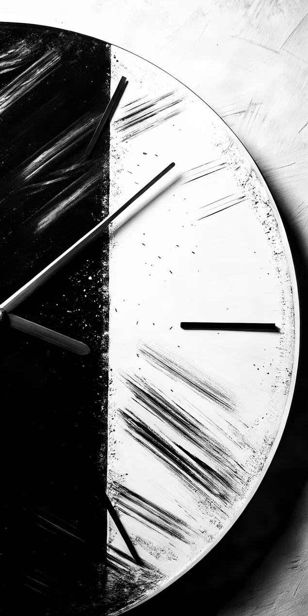 Minimalist Tasarıma Sahip Modern Soyut Bölünmüş Yüzlü Saat 2K duvar kağıdı