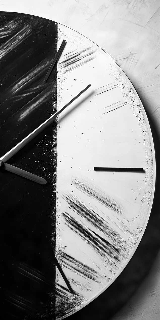 Romen Rakamları ve Fırça Darbeleriyle Modern Soyut Tarz Yuvarlak Duvar Saati 2K duvar kağıdı