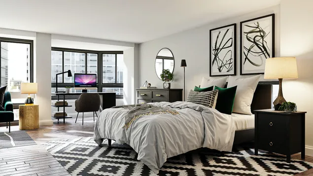 Modern and stylish spacious bedroom 2