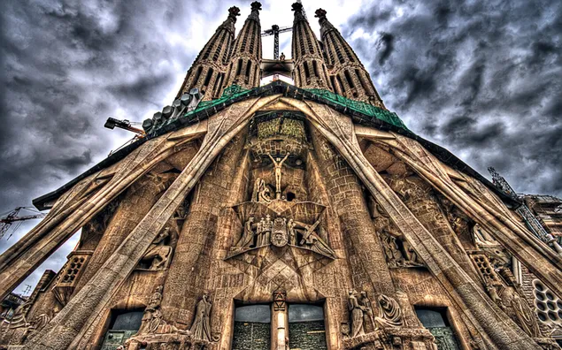 Modern Architectural Close Up Of Religious Monument Sagrada Familia Hd Wallpaper Download