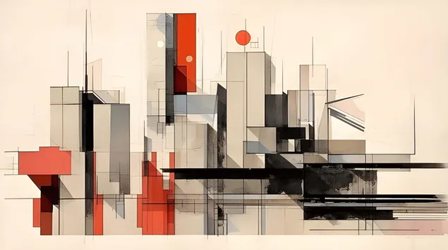 אדריכלות מינימליסטית מודרנית: מבט אמנותי נועז 8K טפט