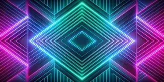모던 네온 미니멀리즘, 미래지향적인 기하학적 빛나는 선 4K 배경화면