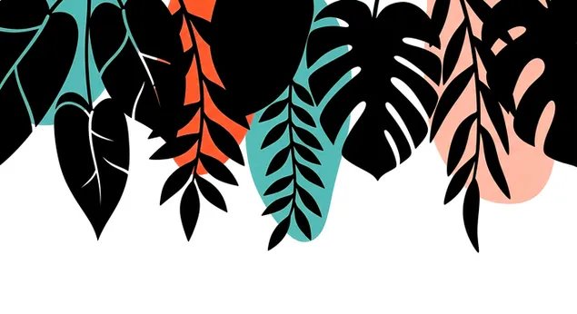 art modern de fulles tropicals | disseny botanic abstracte baixada