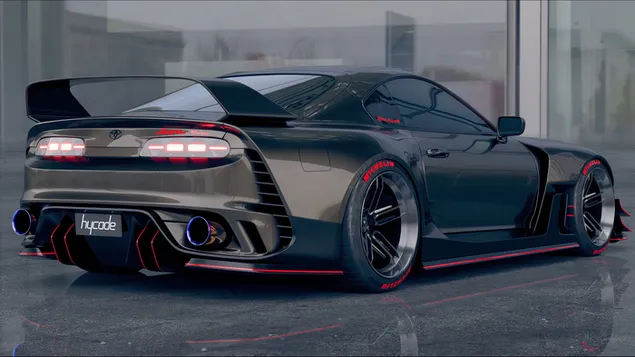 改装烟熏色丰田supra mk4右侧和后视图 4K 壁纸