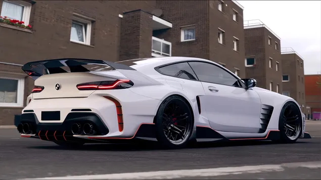 Modifikasi bmw m8 gtr putih dan pelek sport hitam unduhan