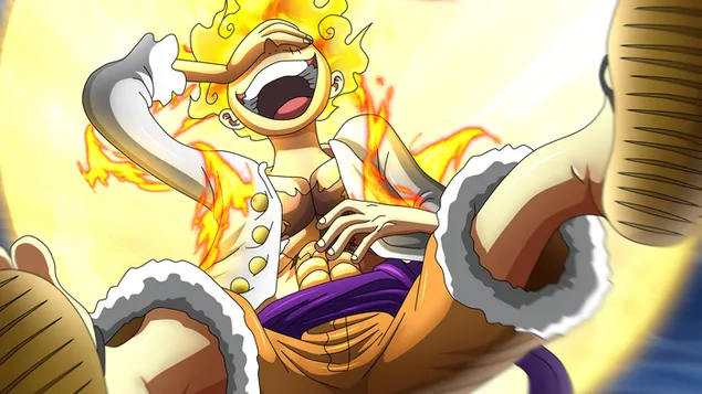 Hình nền Monkey D Luffy Gear 5 Sun God Nika - One Piece 4K