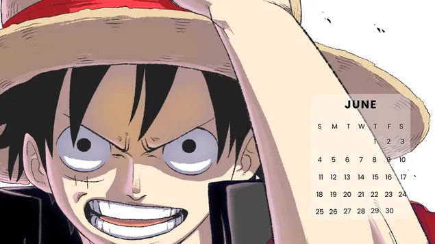 Hình nền Monkey D. Luffy, One Piece - Lịch Anime tháng 6 năm 2023 4K