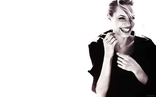 Monochrome: Angelina Jolie adorable laugh