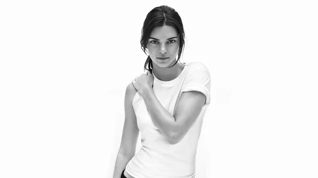 Monochrom: Einfach Kendall Jenner 4K Hintergrundbild