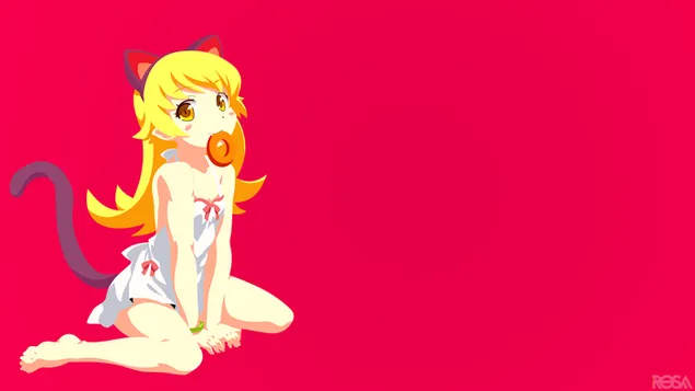 物語（シリーズ）-忍野忍ドーナツを食べる HD 壁紙