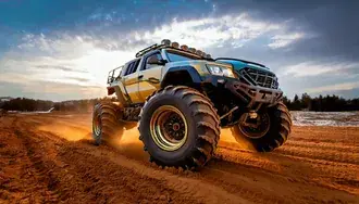 Tapeta Monster Car on the Land 2K