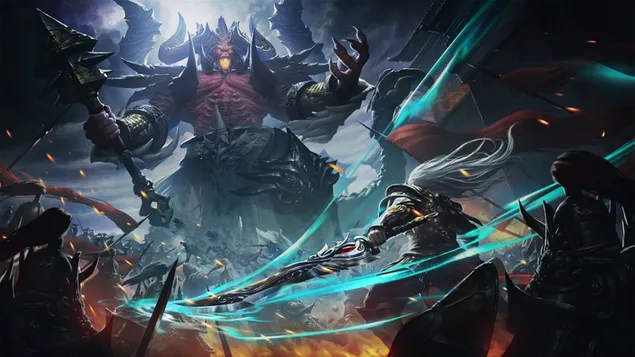 Monstrų epinis mūšis 4K ekrano užsklanda