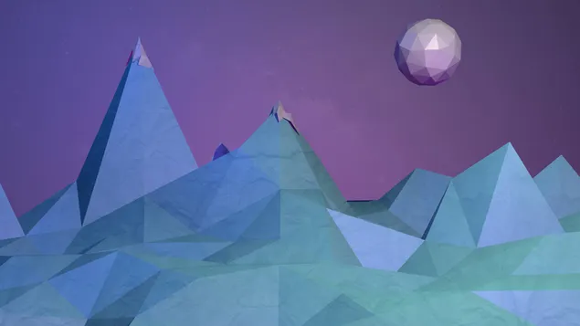 Maan over de bergen, Origami facet heuvel download