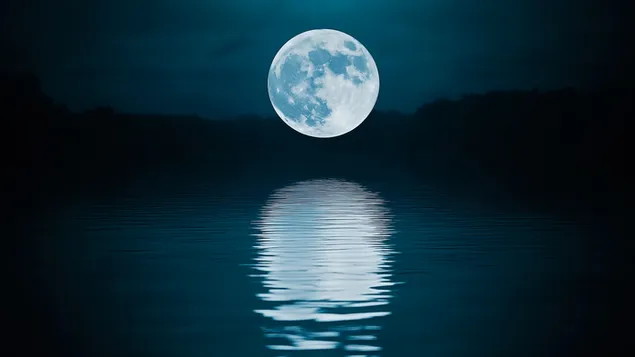 Tapeta Vlny měsíčního svitu na tichém moři 2K