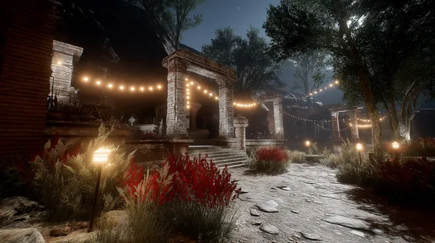 Festimet e Rrënojave të Ndriçuara nga Hëna 2K sfond