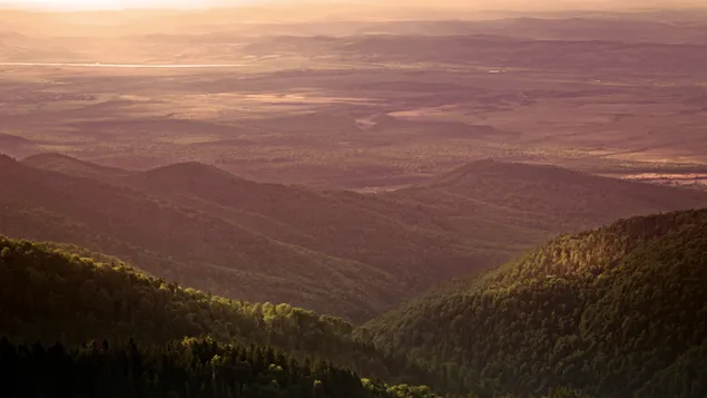 בוקר הרים ירוקים 4K טפט