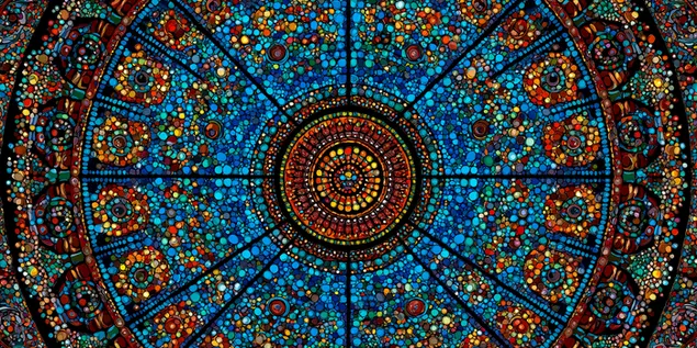 Mandala in stile mosaico 2K sfondo