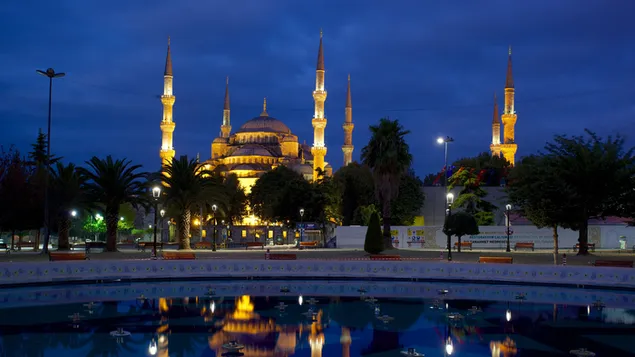 Masjid di malam hari unduhan