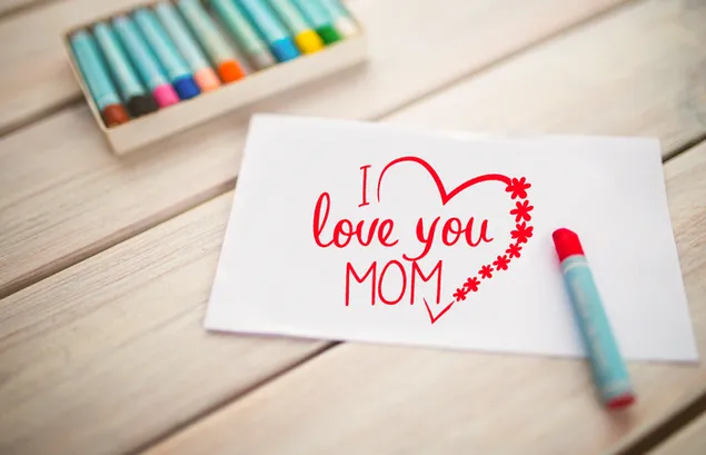 Muttertags-Grußbrief, ich liebe dich Mama! 2K Hintergrundbild