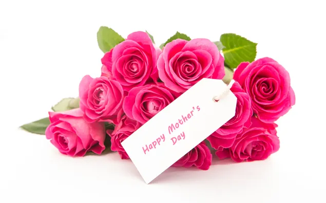 Muttertag - Schöner Blumenstrauß aus rosa Rosen 4K Hintergrundbild