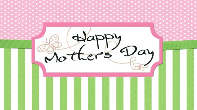 Muttertagsanmerkung in grüner und rosa Schrift HD Hintergrundbild
