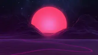 Tapeta Mountain Retrowave Synthwave 4K