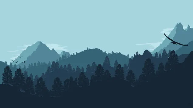 montañas minimalista 4K fondo de pantalla