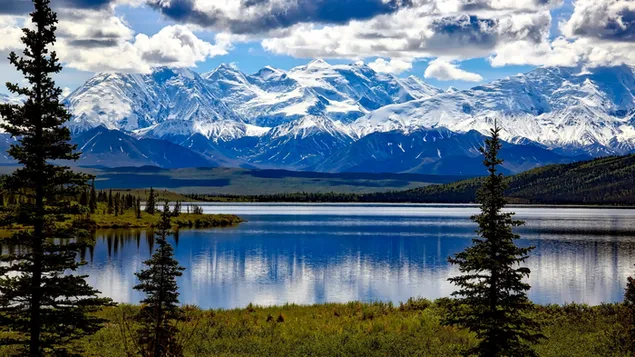 Bergen, sneeuw, meren en nationaal park denali download