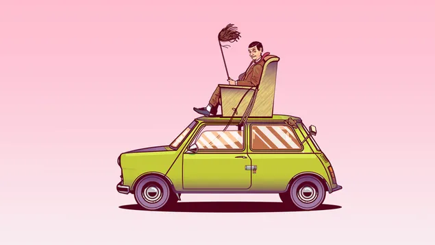 Mr. Bean sitzt auf seinem Auto herunterladen