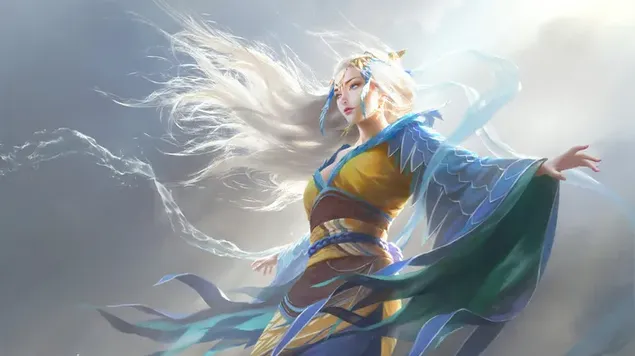 Mu Yanling: lidojošs skaistums 4K fona tapete