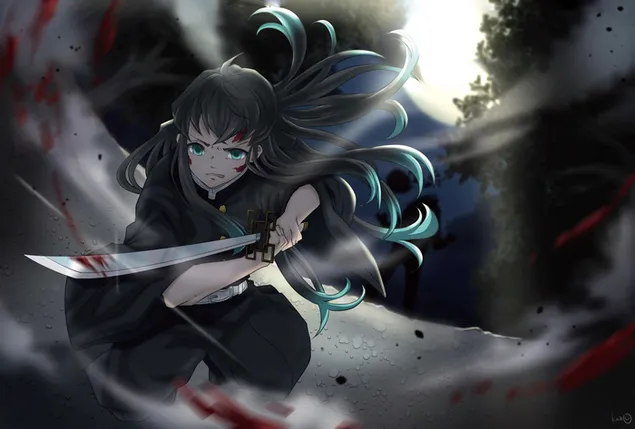 Muichiro Tokito: Demon Slayer 2K fons de pantalla