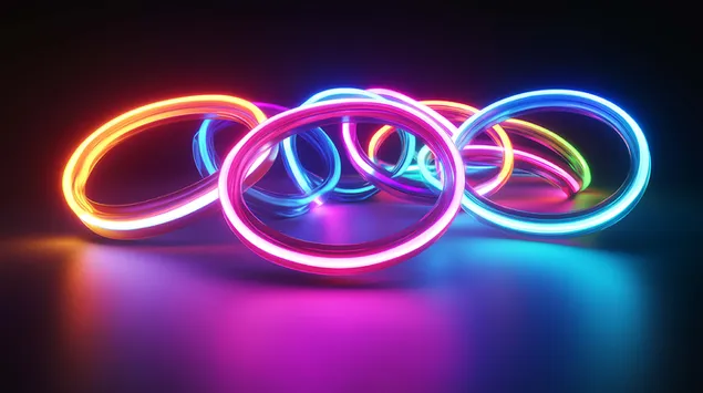 mnogotsvetni neonovi sledi s blestyashchi zvezdi izteglyane