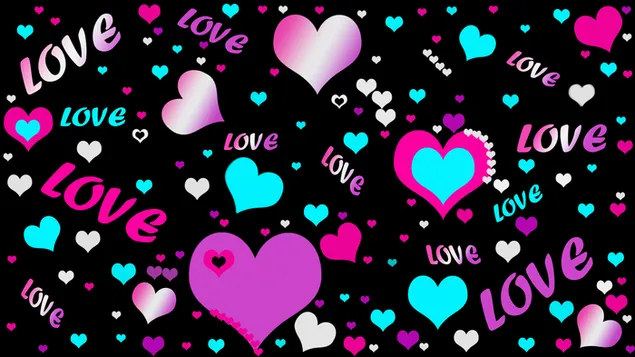 Multicolors hearts n love