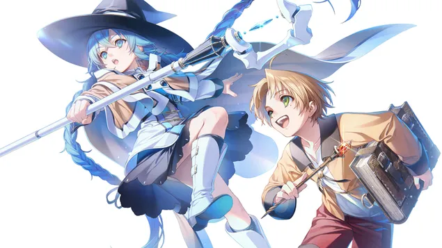 Mushoku Tensei: Penjelmaan Semula Penganggur - 'Roxy Migurdia & Rudeus Greyrat' 8K kertas dinding