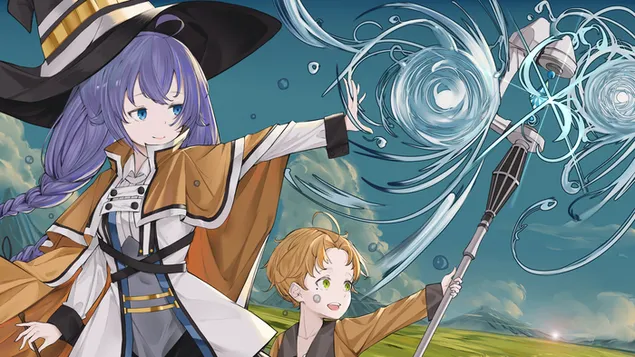 mushoku tensei: reincarnazione senza lavoro - roxy migurdia e rudeus greyrat scarica