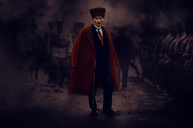 Mustafa Kemal Atatürk aangepaste oorlogsachtergrond