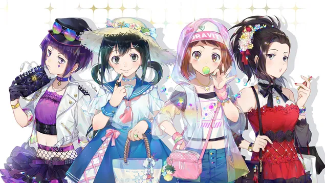 noies d'anime my hero academia posant baixada