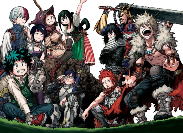 Áp phích của sê-ri anime My Hero Academia tất cả các nhân vật nam và nữ tải xuống