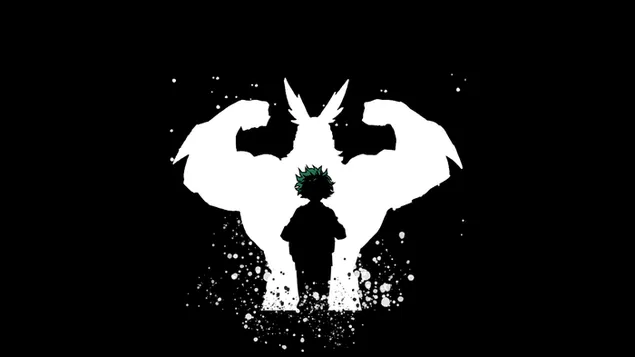 My Hero Academia siyah beyaz yaratıcı 2K duvar kağıdı