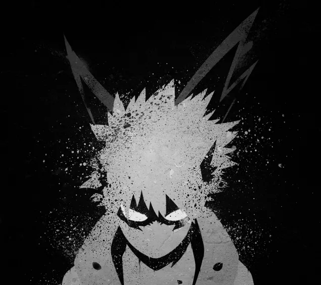 retrat de dibuix en blanc i negre de my hero academia baixada