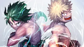 nayi hieoro akademia - midoriya ijeuku & bakugo kaceuki daunrodeu