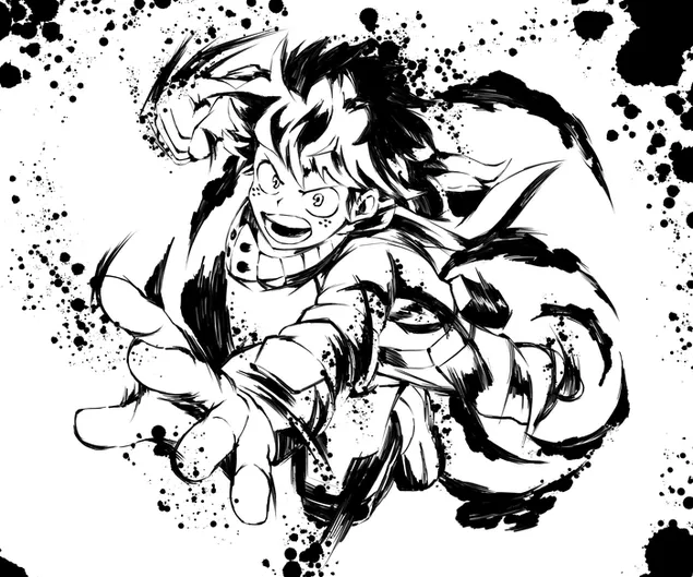My Hero Academia - Izuku Midoriya Black & White Art download