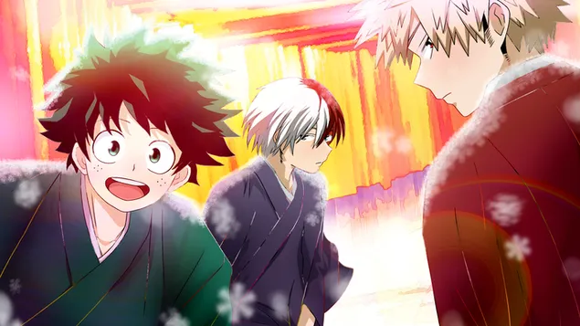 My Hero Academia - Izuku Midoriya,Shoto Todoroki & Katsuki Bakugo 2K 壁纸