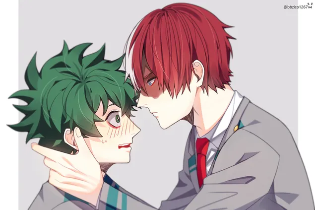 My Hero Academia - Izuku Midoriya i Shoto Todoroki (studenci UA) 2K tapeta